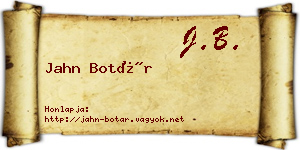 Jahn Botár névjegykártya